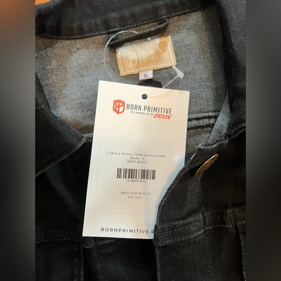 Born Primitive Black Endeavor Stretchy Denim Jacket Size Small NWT - Picture 4 of 5